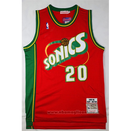 Maglia Seattle SuperSonics Gary Payton NO 20 Historic Throwback Rosso2